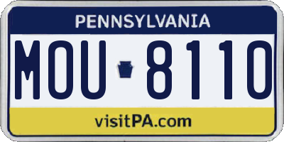 PA license plate MOU8110