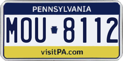 PA license plate MOU8112