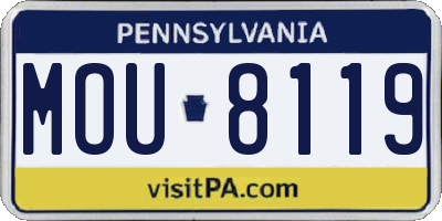 PA license plate MOU8119