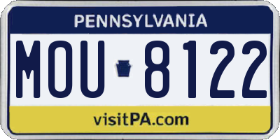 PA license plate MOU8122