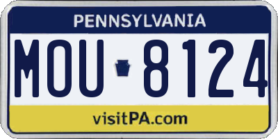 PA license plate MOU8124
