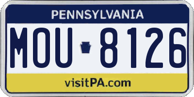 PA license plate MOU8126