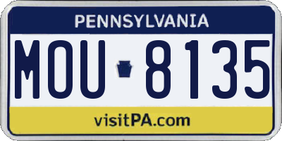 PA license plate MOU8135