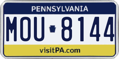 PA license plate MOU8144