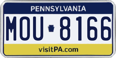 PA license plate MOU8166