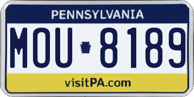 PA license plate MOU8189