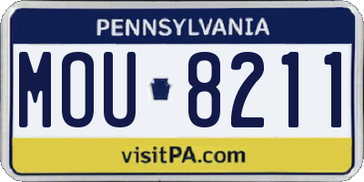 PA license plate MOU8211