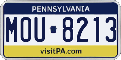 PA license plate MOU8213