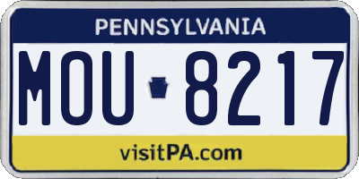 PA license plate MOU8217