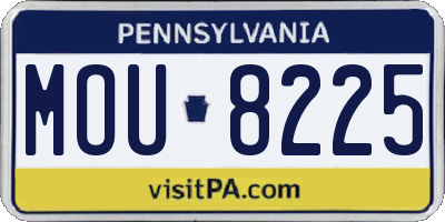 PA license plate MOU8225