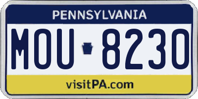 PA license plate MOU8230
