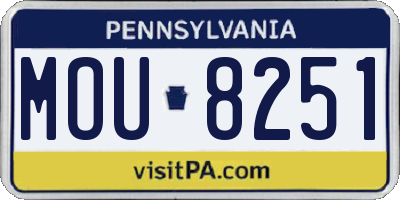 PA license plate MOU8251