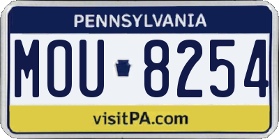 PA license plate MOU8254