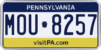 PA license plate MOU8257