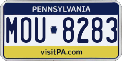 PA license plate MOU8283