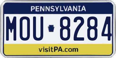PA license plate MOU8284