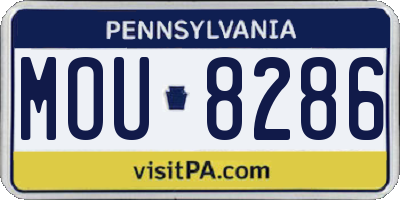 PA license plate MOU8286