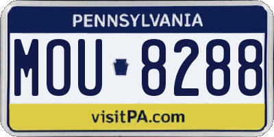 PA license plate MOU8288