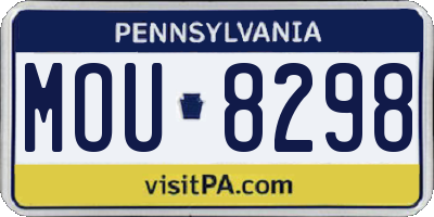 PA license plate MOU8298