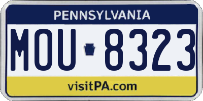 PA license plate MOU8323