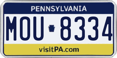PA license plate MOU8334