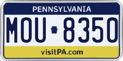 PA license plate MOU8350