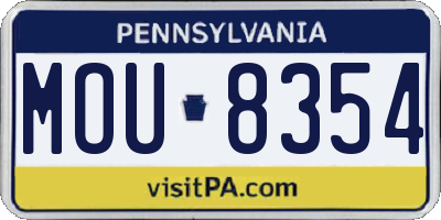 PA license plate MOU8354