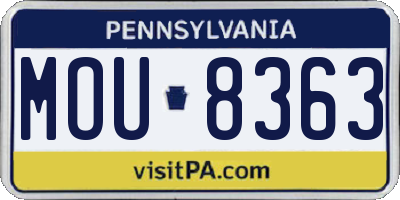 PA license plate MOU8363