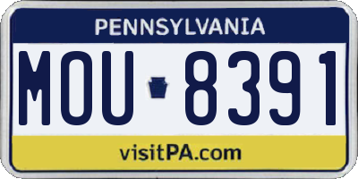 PA license plate MOU8391
