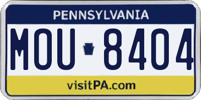 PA license plate MOU8404