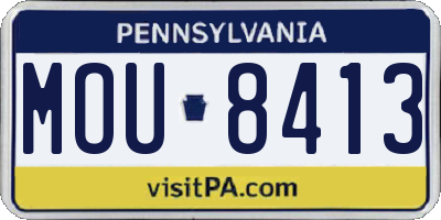 PA license plate MOU8413
