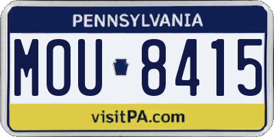 PA license plate MOU8415