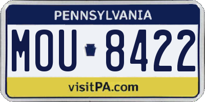 PA license plate MOU8422