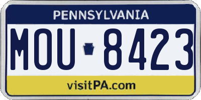 PA license plate MOU8423
