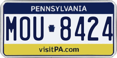 PA license plate MOU8424