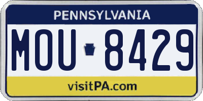 PA license plate MOU8429