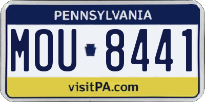 PA license plate MOU8441