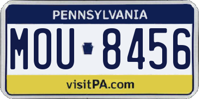 PA license plate MOU8456