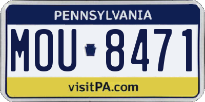 PA license plate MOU8471