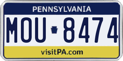 PA license plate MOU8474