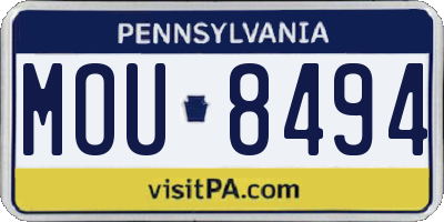 PA license plate MOU8494
