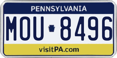 PA license plate MOU8496