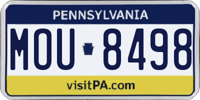 PA license plate MOU8498