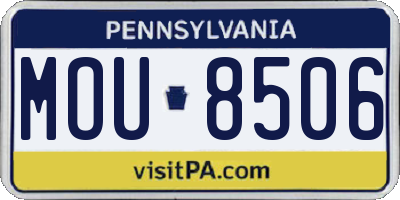 PA license plate MOU8506