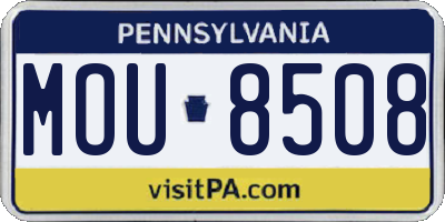 PA license plate MOU8508
