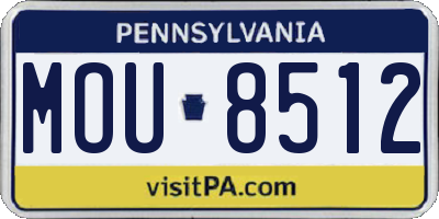 PA license plate MOU8512
