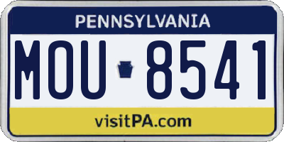 PA license plate MOU8541