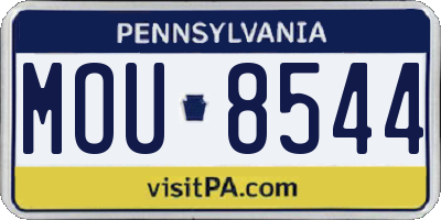 PA license plate MOU8544