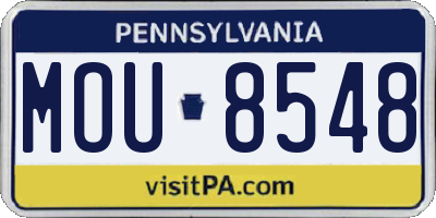 PA license plate MOU8548
