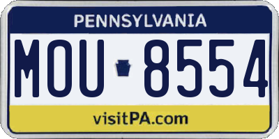 PA license plate MOU8554